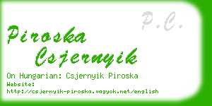piroska csjernyik business card
